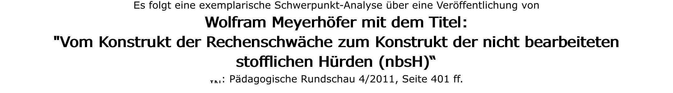 Es folgt eine exemplarische Schwerpunkt-Analyse